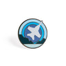 Skyward lapel pin, featuring the iconic Boeing F/A-18 Super Hornet in an enamel roundel design.