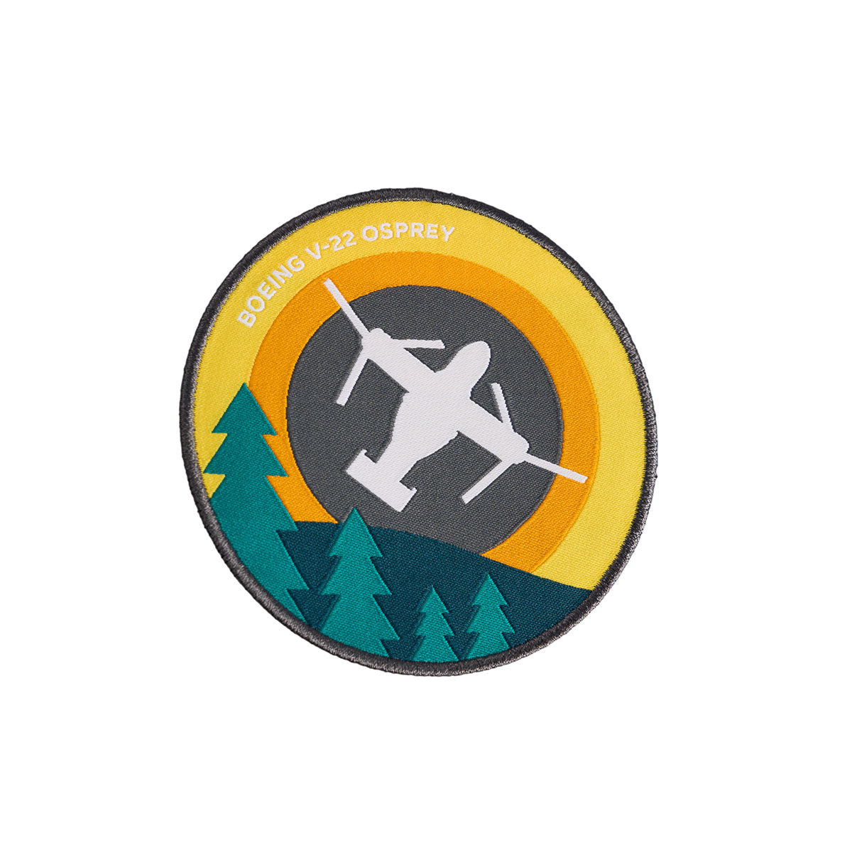 Skyward patch, featuring the iconic Boeing V-22 Osprey embroidered in a roundel design.