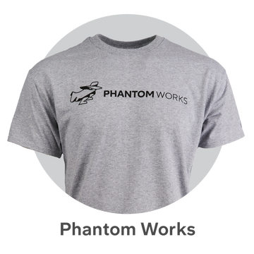 Thumbnail featuring a t-shirt from the Boeing Phantom Works collection on light grey background. Links to Boeing Phantom Works collection page.