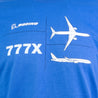 Boeing 777X Tech Line Unisex T-Shirt Design Close-Up
