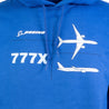Boeing 777X Tech Line Unisex Hoodie Design Close-up