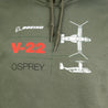 Boeing V-22 Osprey Tech Line Unisex Hoodie Design Close-Up