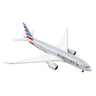The Daron American Airlines Boeing 787-8 1:500 die-cast model features a white fuselage, blue and red striped tail, landing gear, and the American logo on the side, shown isolated on a white background.