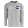 The Boeing Store’s Red Canoe NASA Long Sleeve T-Shirt is a gray 100% cotton tee, featuring the iconic NASA logo and ROCKET SCIENTIST printed in white across the chest.
