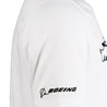 Nike Boeing Phantom Works Unisex Dri-Fit T-Shirt in White with Boeing Logo Close-up