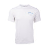 Boeing t-shirt in an artic color with royal blue Boeing logo on left chest.