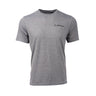 Grey heather -shirt with black Boeing logo on left chest.