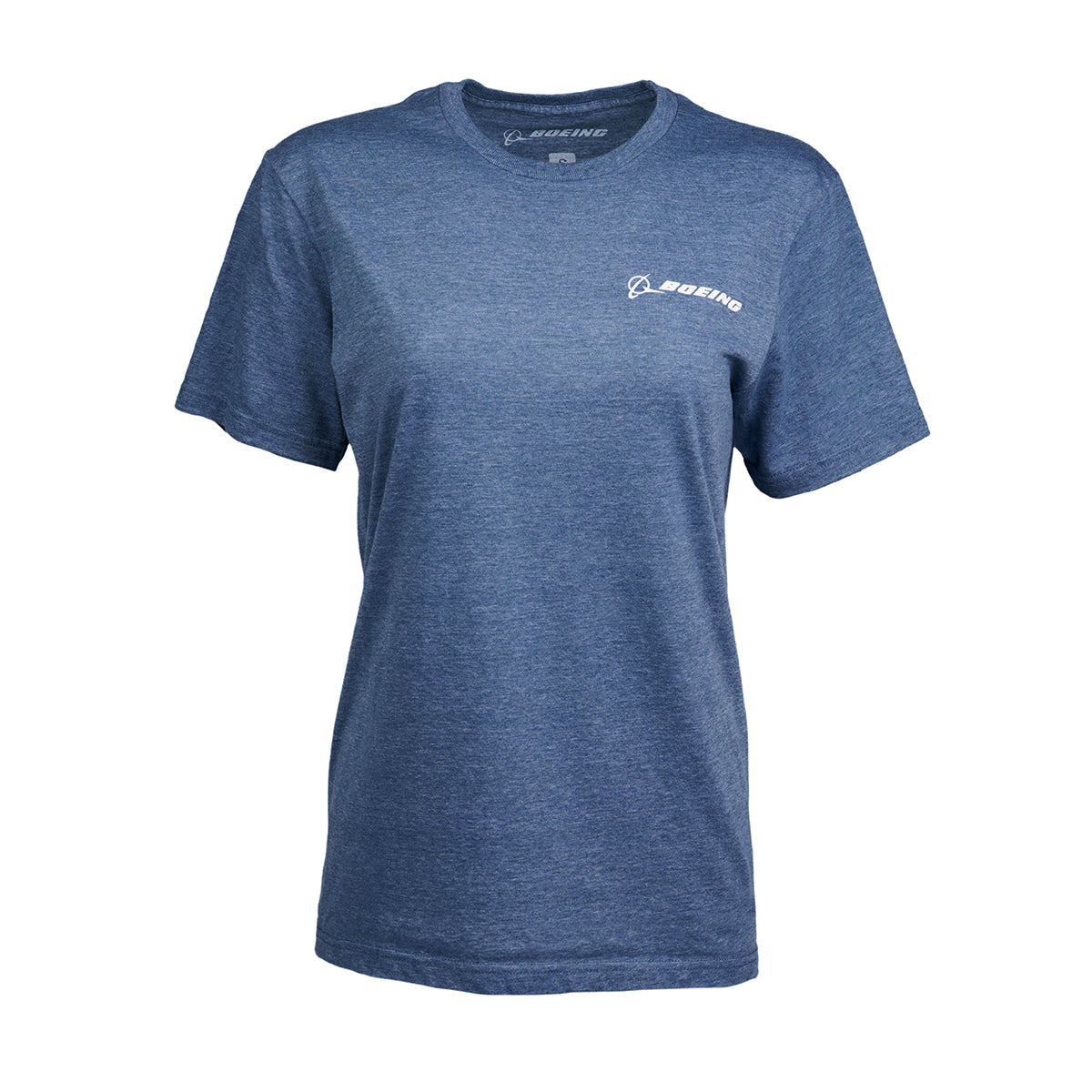 Boeing F/A-18 Super Hornet Skyward Unisex T-Shirt: Features a blue color, round neck, and short sleeves with the Boeing logo on the upper left chest.