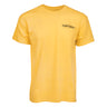 The Boeing EA-18G Growler Unisex T-Shirt is yellow with FIGHTERS in black on the left chest, inspired by Boeings EA-18G Growler. It features short sleeves and a classic crew neck for a bold look.
