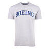 The Boeing Varsity Logo Mens T-Shirt by BOEING showcases a bold blue varsity logo on the chest, crafted from soft ring-spun cotton for unisex comfort.