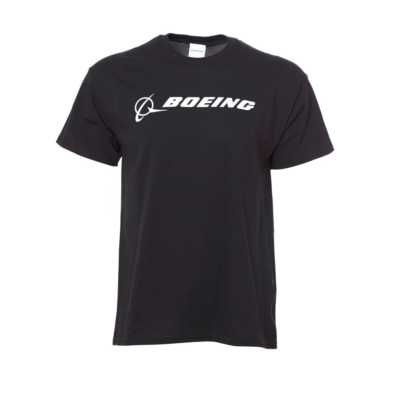 The BLACK EVENT TEE by BOEING features the brand's name and logo printed in white across the chest, shown on a plain white background.