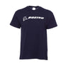 The NAVY EVENT TEE by BOEING is a plain black shirt featuring the Boeing logo and name printed in white across the chest.