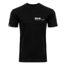 The Boeing MQ-28 Ghost Bat Unisex Graphic T-Shirt by BOEING features a black short-sleeve design with "MQ-28 GHOST BAT" in white on the left chest and a small blue tag on the left sleeve, perfect for aviation fans.