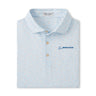 The Peter Millar Boeing Men’s Castellina Polo features Summer Comfort fabric, a subtle geometric pattern, three-button placket, and the Boeing logo embroidered in blue on the chest.