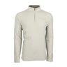 The BOEING Phantom Works 2025 Men’s Quarter-Zip is a light gray long-sleeve pullover with a quarter-zip front, stand-up collar, subtle Phantom Works logo on the chest, and an abstract aerospace-inspired design on the left side.
