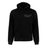 The Boeing CH-47F Block II Unisex Graphic Hoodie by BOEING is a black hoodie featuring a front pocket and "CH-47F BLOCK II" in dark gray on the upper left chest—ideal for aviation enthusiasts.