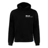 The Boeing MQ-28 Ghost Bat Unisex Graphic Hoodie by BOEING is a black sweatshirt featuring a front pocket and "MQ-28 GHOST BAT" in white text on the left chest, honoring unmanned flight innovation.