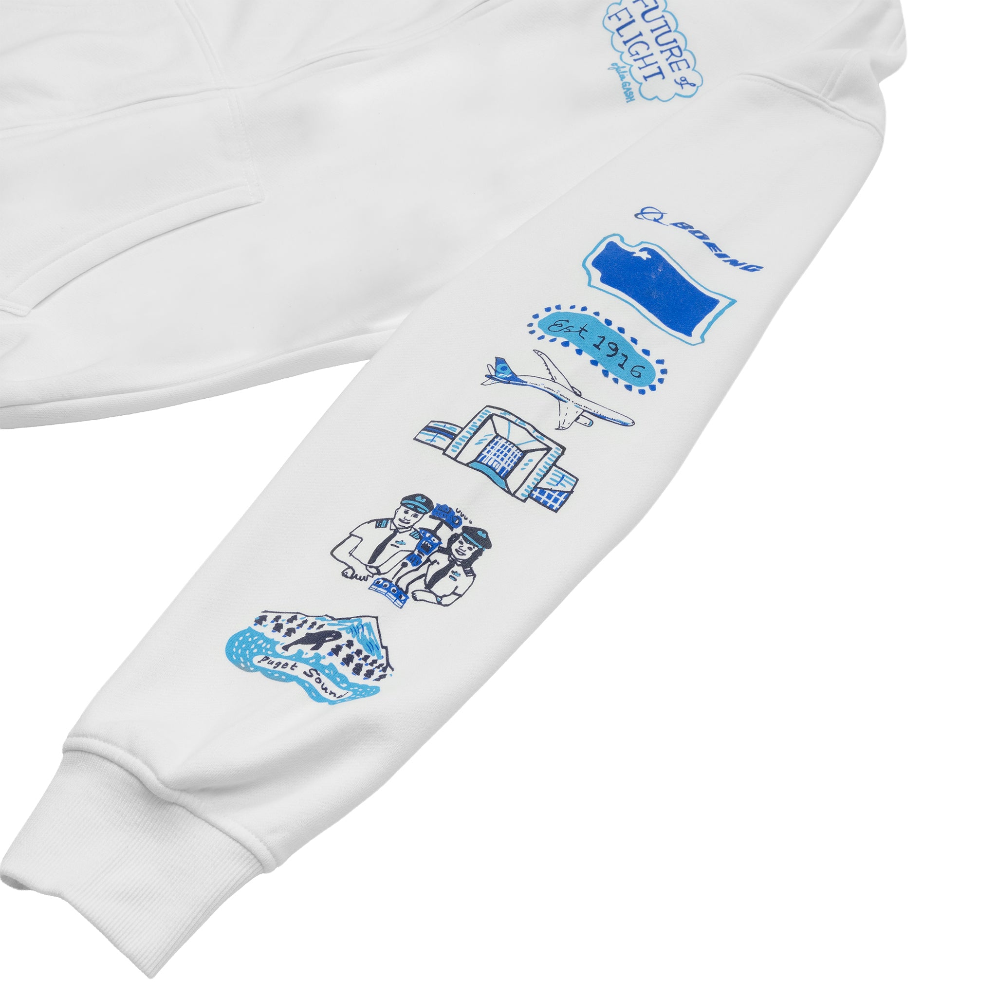 Off-White Blue color スウェット Boeing Future of Flight Destination Unisex Full-Zip Hoodie – The