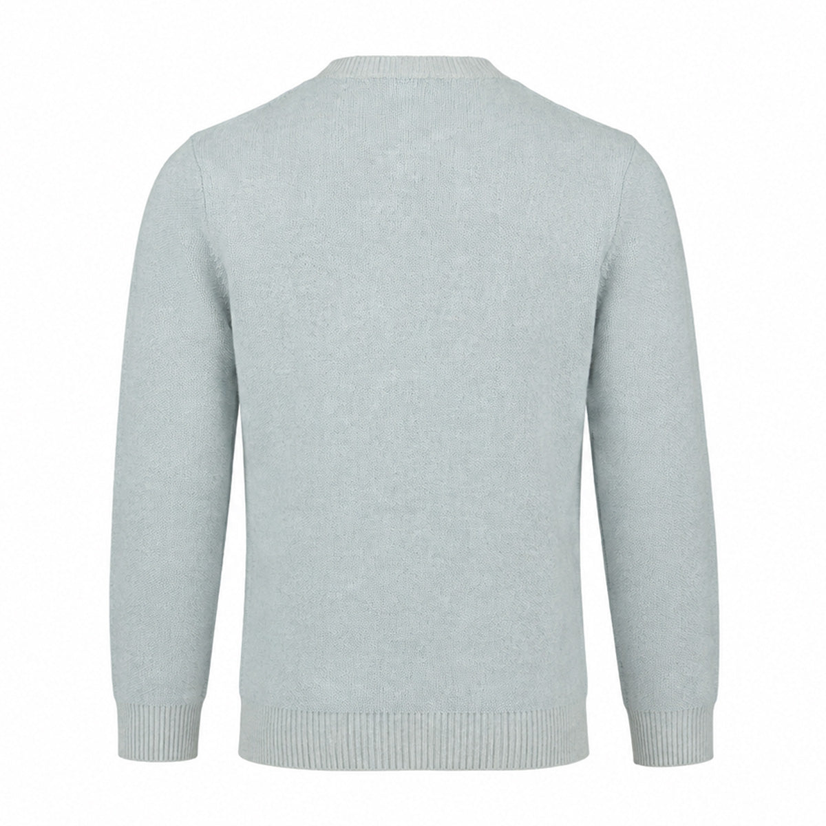 The Boeing Signature Unisex Andre Crewneck Sweatshirt by BOEING is shown from the back in light grey with ribbed cuffs, waistband, and collar against a plain white background.