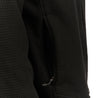 Close up of lower front right pocket unzipped in black color.