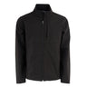 The BOEING Men's Softshell Jacket in black features a stand-up collar, long sleeves, and a left chest pocket. It's wind-resistant and shown on a white background.