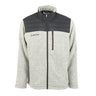 Gray heathered Boeing Unisex Full-Zip Mountain Fleece with black panels on the shoulders and a vertical zippered chest pocket.