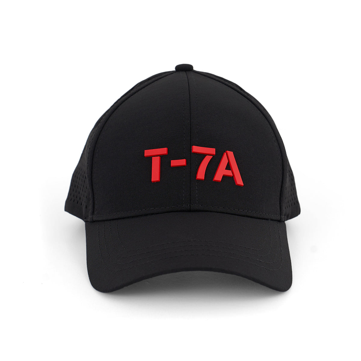 The BOEING T-7A Red Hawk Series Hat is a black cap with a bold red 3D T-7A logo on the front, providing both style and comfort.