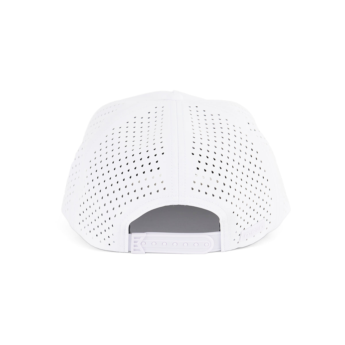 Back view of the Melin Boeing Symbol Logo Coronado Hat by BOEING, featuring a white perforated design and adjustable snapback closure for comfort and style.