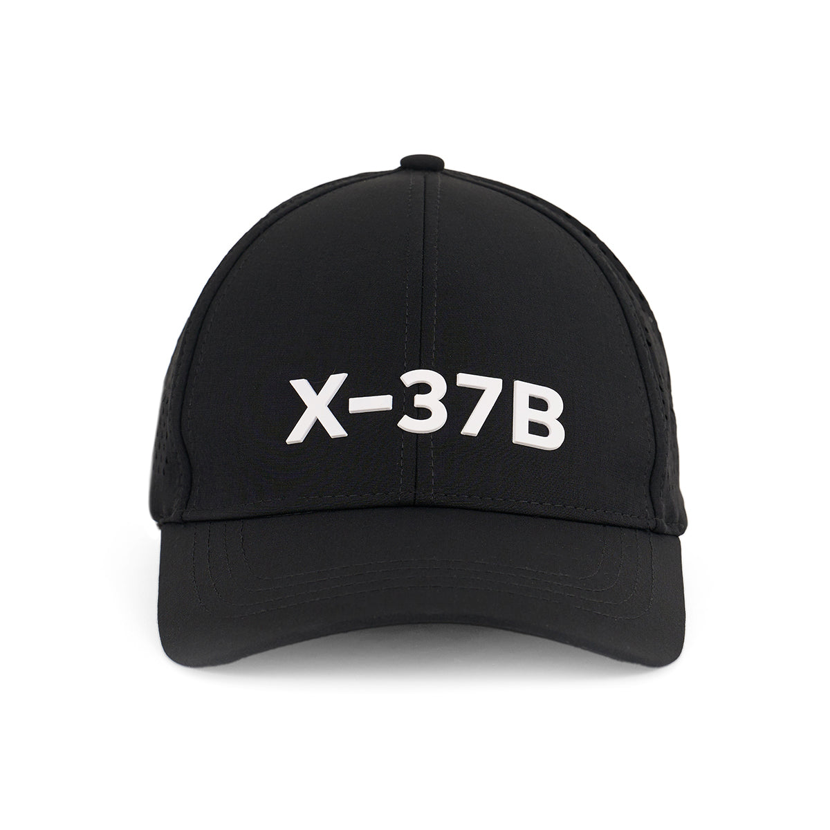 The BOEING X-37B Hat is a black baseball cap featuring “X-37B” in bold white letters on the front.