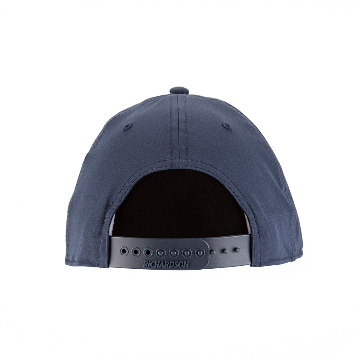 The Richardson Boeing Golf Hat by BOEING is a dark blue rope cap made of performance polyester, viewed from the back with an adjustable snapback and "RICHARDSON" embossed on the strap for style and comfort.