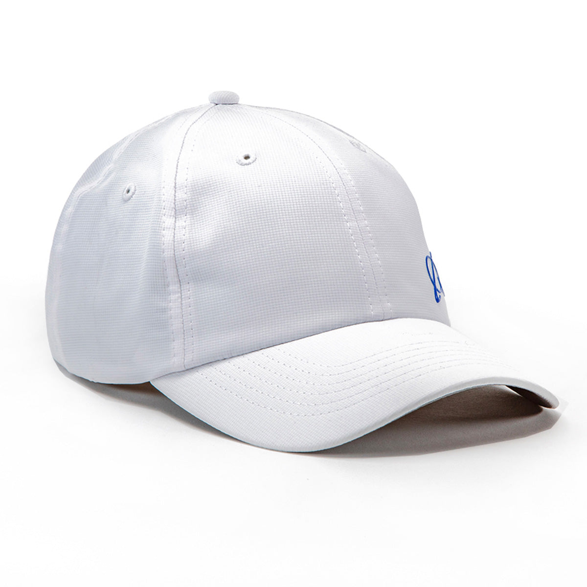 The BOEING 3D Symbol Logo Hat features a curved brim and subtle blue logo on the front, made from recycled performance polyester, shown against a white background.