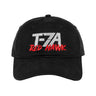The Boeing T-7A Red Hawk Graphic Hat by BOEING features T-7A in gray and RED HAWK in red on a black cap—a great choice for Boeing fans and aviation enthusiasts.