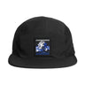 The Boeing CST-100 Starliner Graphic Hat by BOEING is a black hat with mesh side panels and a front patch featuring the spacecraft, blue waves, and "CST-100 STARLINER"—ideal for BOEING fans and space lovers.
