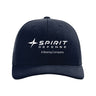The Boeing Spirit Defense Hat by BOEING is a black aviation cap featuring “SPIRIT DEFENSE” and “A Boeing Company” in white text, along with a stylized star logo on the front. This hat comes with a classic snapback closure for an adjustable fit.
