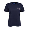 The Boeing Rosie Women’s T-Shirt by Boeing is a navy blue short-sleeve tee inspired by Rosie The Riveter, featuring Raise The Roof. WE CAN DO IT. in white on the left chest, a crew neckline, and a small logo on the left sleeve.
