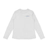 The Boeing Signature Logo Women's UV Long Sleeve T-Shirt is a plain white, quick-dry shirt featuring a small blue Boeing logo on the left chest, shown on a white background.