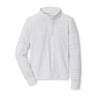 The Peter Millar Boeing Women’s Eyelet Pullover by BOEING features a varsity collar, drawstring, and perforated sleeve details, crafted from performance fabric with a small Boeing logo on the left chest.