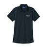 The Boeing Spirit Defense Women’s Polo by BOEING is a black, short-sleeve polo featuring a snag-proof design with a collared neckline and buttons. It displays the Boeing logo on the inside collar and the Spirit AeroSystems logo on the left chest, combining durability and style for everyday wear.