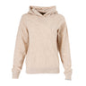 The Boeing Greyson Boeing Women’s Classic Koko Hoodie features a beige color, modern boxy silhouette, long sleeves, ribbed cuffs and hem, and a relaxed fit. Displayed on a white background, it looks soft and casual.