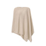 The Peter Millar Boeing Women’s Spring Blend Poncho by BOEING is a beige, asymmetrical poncho with a soft texture, loose drape, and an elegant, simple design.