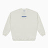 The Boeing Women's Drop Shoulder Crewneck Sweatshirt by BOEING features a plain white design with BOEING embroidered in blue on the chest and offers a classic missy fit for everyday comfort.