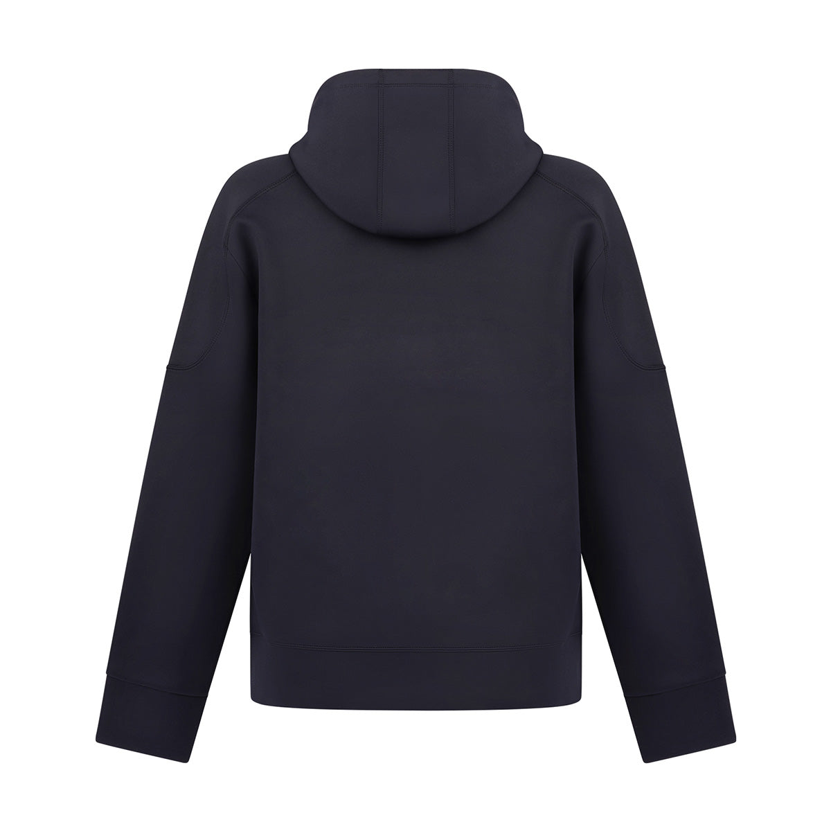 Back view of a plain dark navy Boeing Women’s Sueded Lush Hoodie.