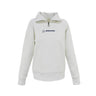 Introducing the Boeing Signature Women’s Quilted Quarter-Zip from BOEING—a light gray casual sweater designed with a quilted texture, front quarter-zip closure, and a relaxed fit for everyday comfort. This pullover hoodie features long sleeves and is finished with the Boeing logo embroidered in navy blue on the chest.