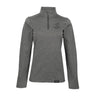 Dark gray textured Boeing Phantom Works Women’s Quarter-Zip Pullover with the Phantom Works logo on the chest and a small brand tag at the hem.