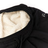 Close up cream sherpa lining.