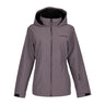 A gray Boeing Women’s 3-in-1 Systems Jacket, featuring a water-resistant finish, hood, front zipper, and logo on the left chest.
