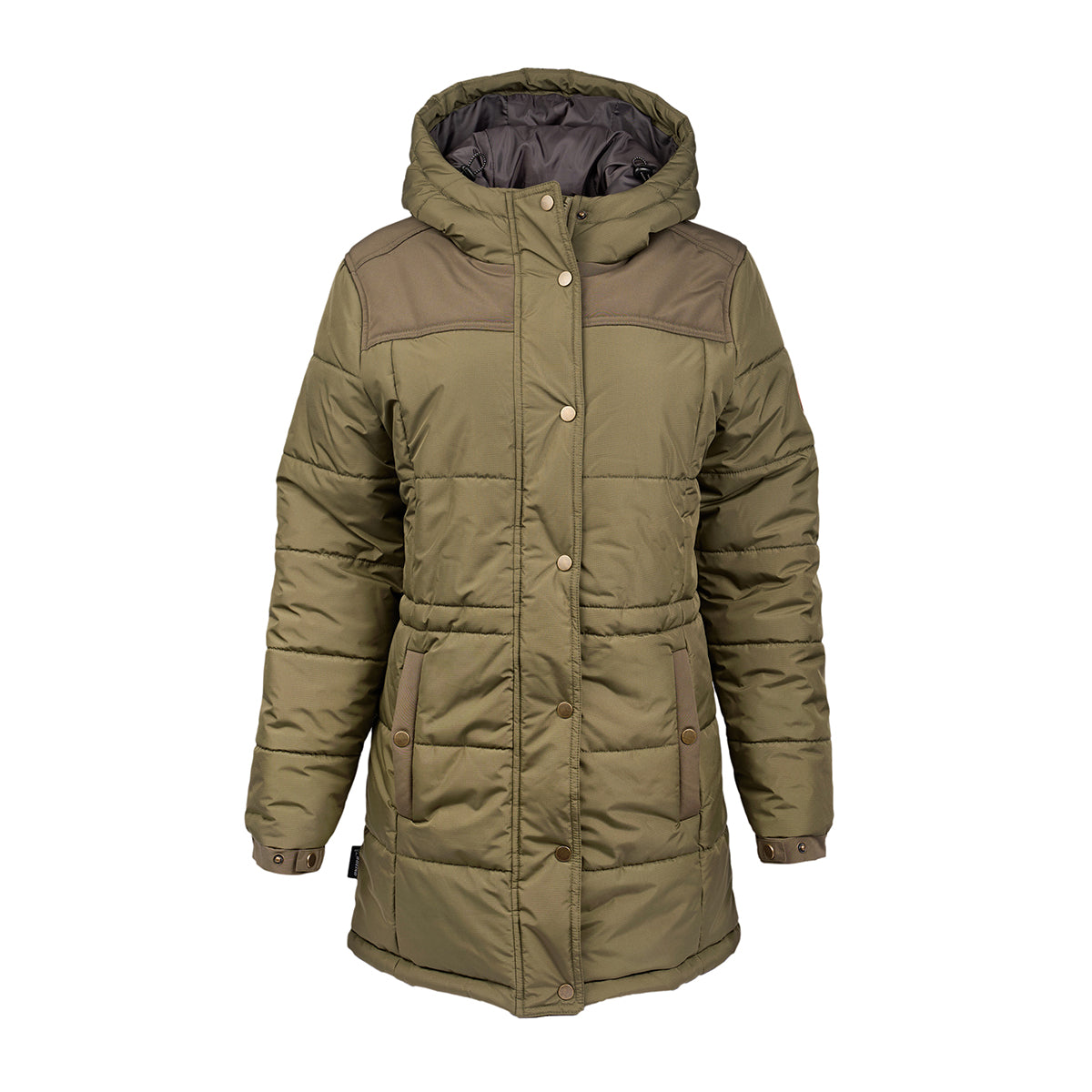 Brown Hooded Winter Puffer Long Coat With Pockets Brown Hooded Winter Puffer Long Coat With Pockets