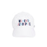 The Boeing Women In Aerospace Hat by BOEING is a white baseball cap with “WOMEN IN AEROSPACE” boldly embroidered in colorful letters—a great choice for aviation enthusiasts honoring women’s achievements in flight.