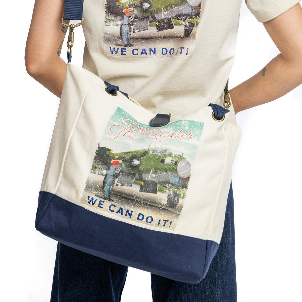 Rosie the Riveter Tote Bag Lifestyle