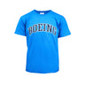 Kids royal t-shirt with navy blue Boeing varsity logo across the chest